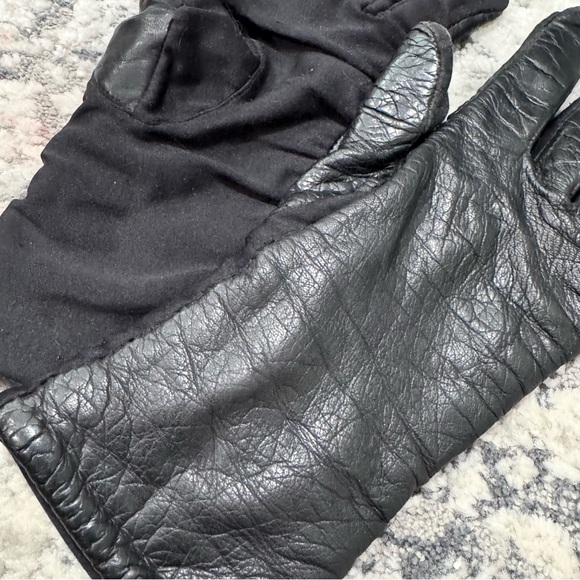 Isotoner Black Genuine Leather VINTAGE Winter Gloves - Picture 4 of 8